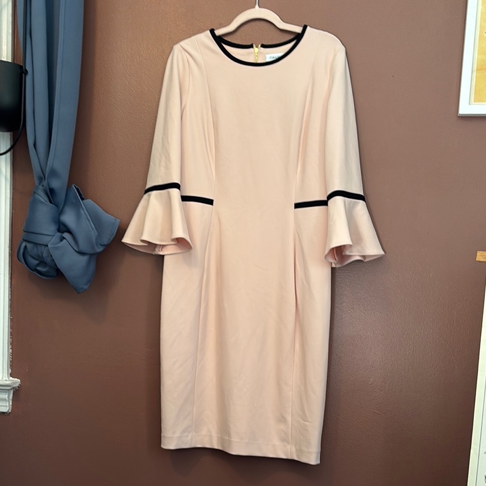 Elegant Pink Dress with Black Accents